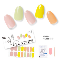 Semi Cured Gel Nail Strips High Glossy with Glitter Full Sticker Nail Wraps for Women Gel Stickers for Nails UV Light