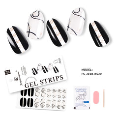 Semi Cured Gel Nail Sticker High Glossy Long Lasting Full Nail Polish Strips Gel Nail Polish Sticker Wraps