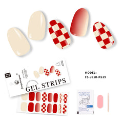 Semi Cured Gel Nail Strips High Glossy with Glitter Full Sticker Nail Wraps for Women Gel Stickers for Nails UV Light