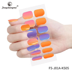 Wholesale Custom Design Semi Cured Gel Nail Sticker With UV Lamp Long Lasting